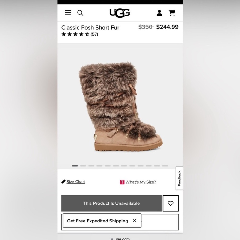 UGG Gray Winter Rain Boots with Fur Trim